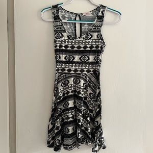 Banana Lemon Aztec Skater Style Dress